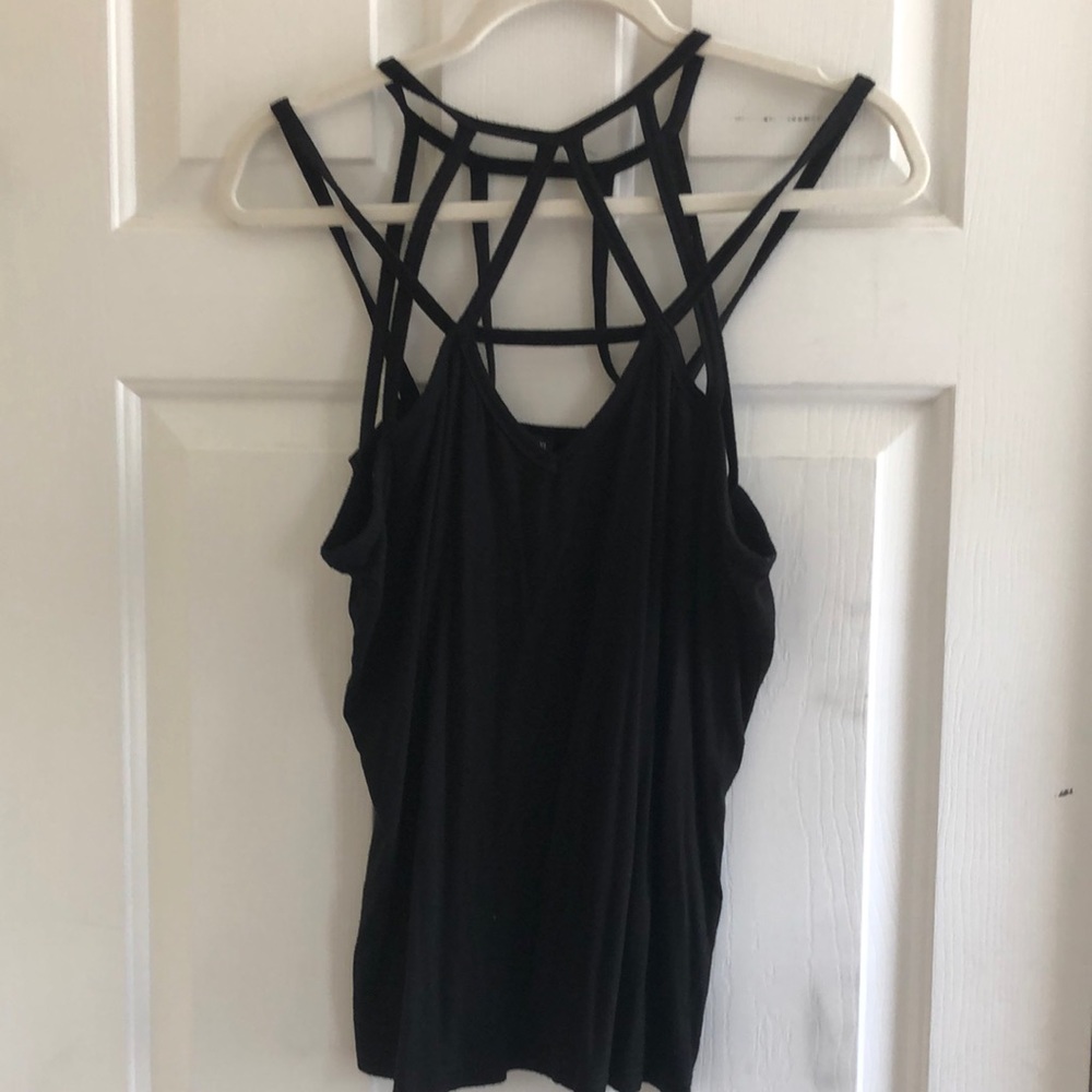 Black Criss Cross Strappy Top